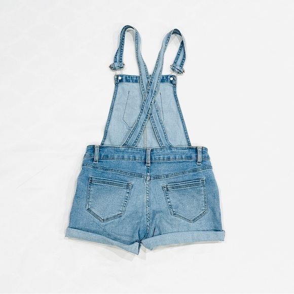 Jordache Girls Reversible Flippy Sequin Denim Short Overalls Shortalls - Picture 5 of 5